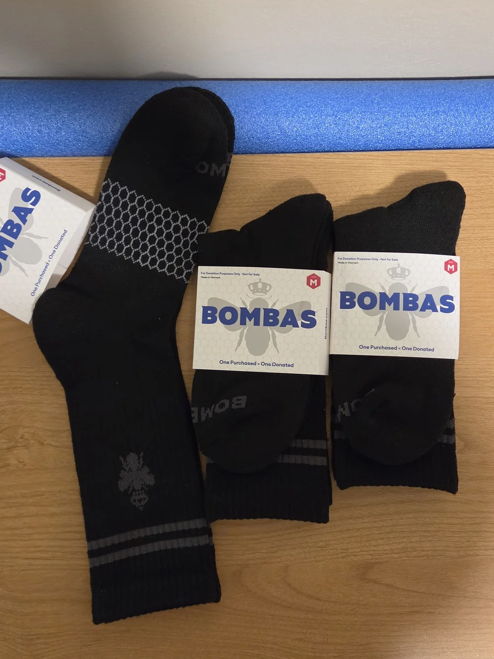Bombas Black Crew Socks - Medium (3 Pack)-unisex